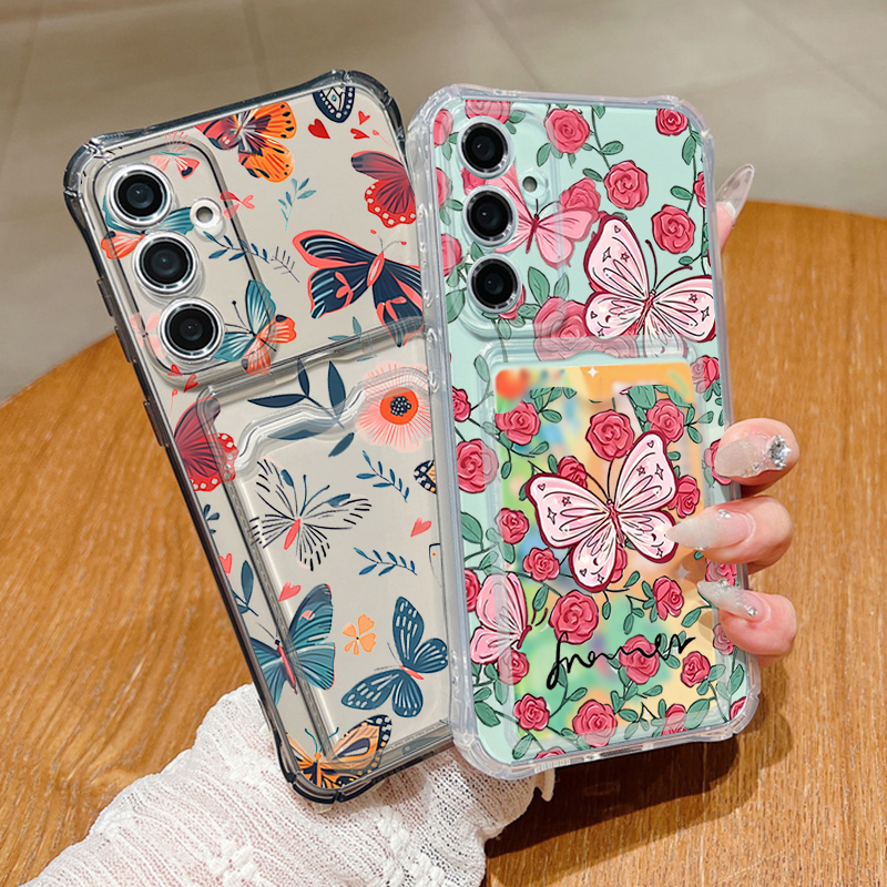 Phone Cases Clear - Flower Butterfly Pattern Clear Phone Case