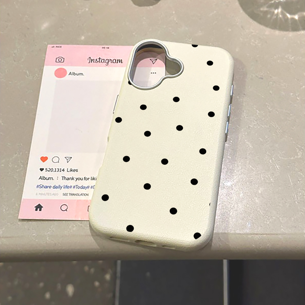 Phone Cases Xiaomi 14 - Minimalist Black Polka Dot Phone Case