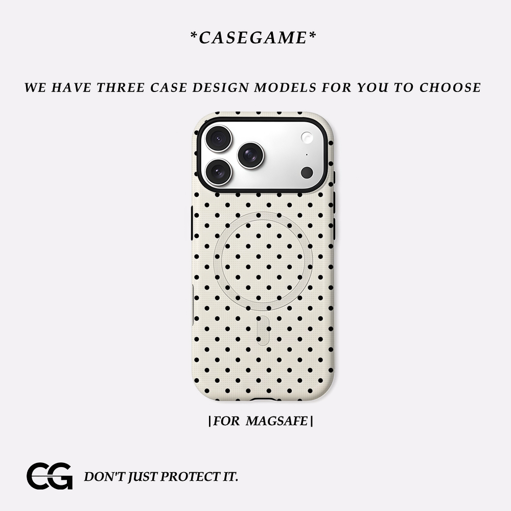 Phone Cases Uk - Classic Black Polka Dots Cream Phone