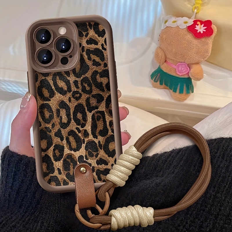 Phone Cases With Straps - Wrist Strap Leopard Print Phone Case