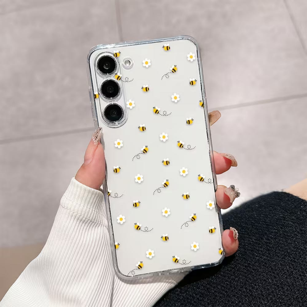 Phone Cases Clear - Bee White Flower Phone Case For