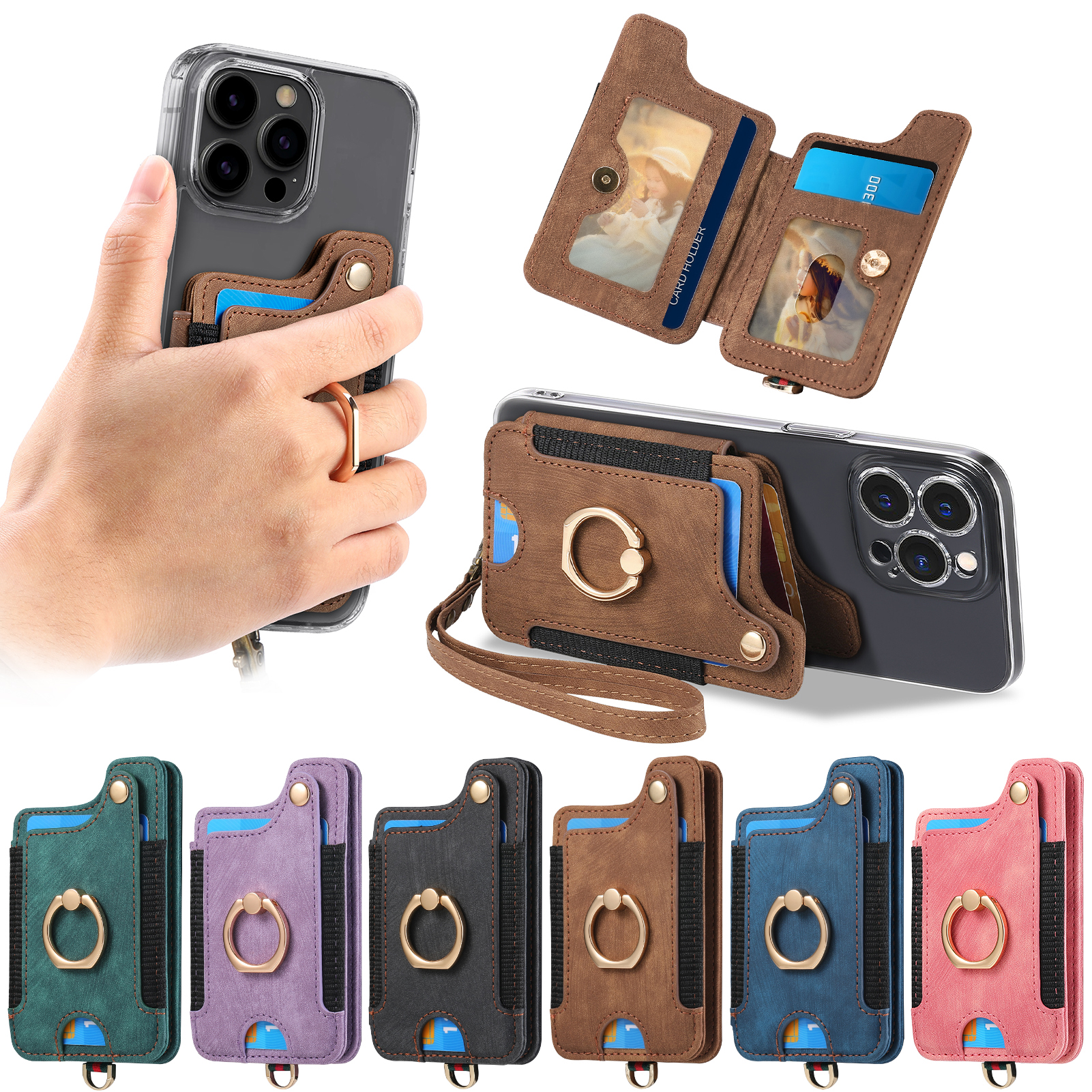 Phone Cases With Wallet On Back - Finger Ring Phone Case Card Holder