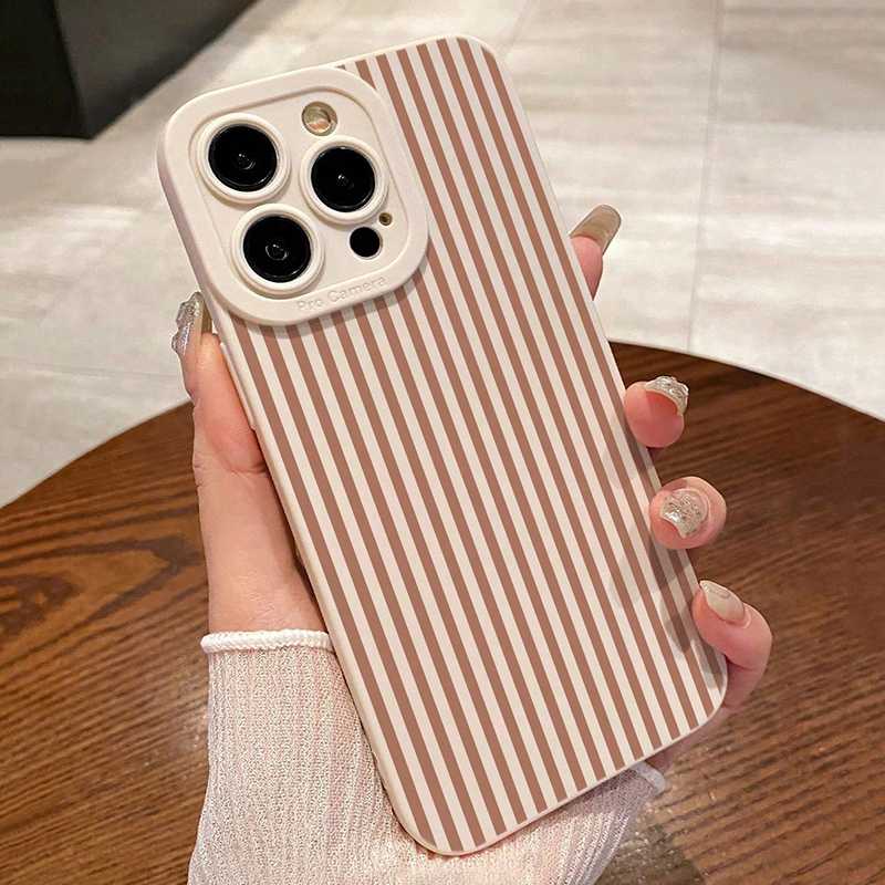 Phone Cases Xr Iphone - Pink Striped Painted Anti-Drop Phone Case