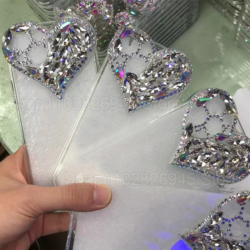 Love Heart Rhinestone Protect  – Phone Cases Junk recenzja i cena