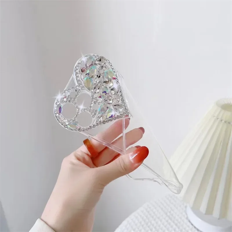 Love Heart Rhinestone Protect  – Phone Cases Junk recenzja i cena