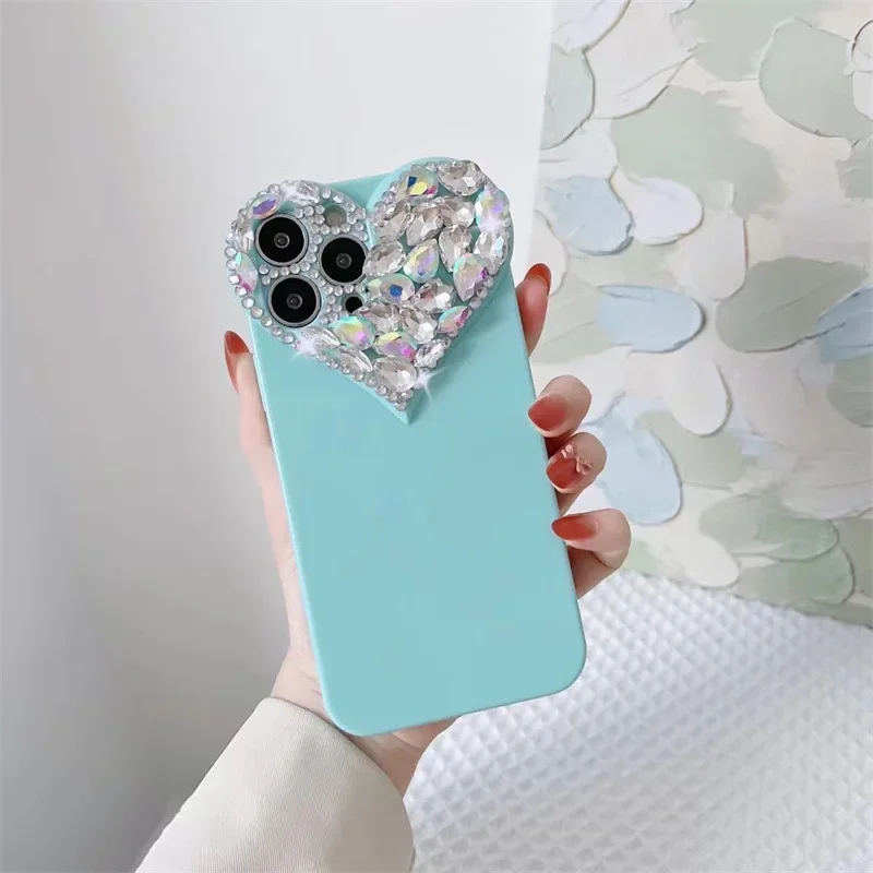 Love Heart Rhinestone Protect  – Phone Cases Junk recenzja i cena