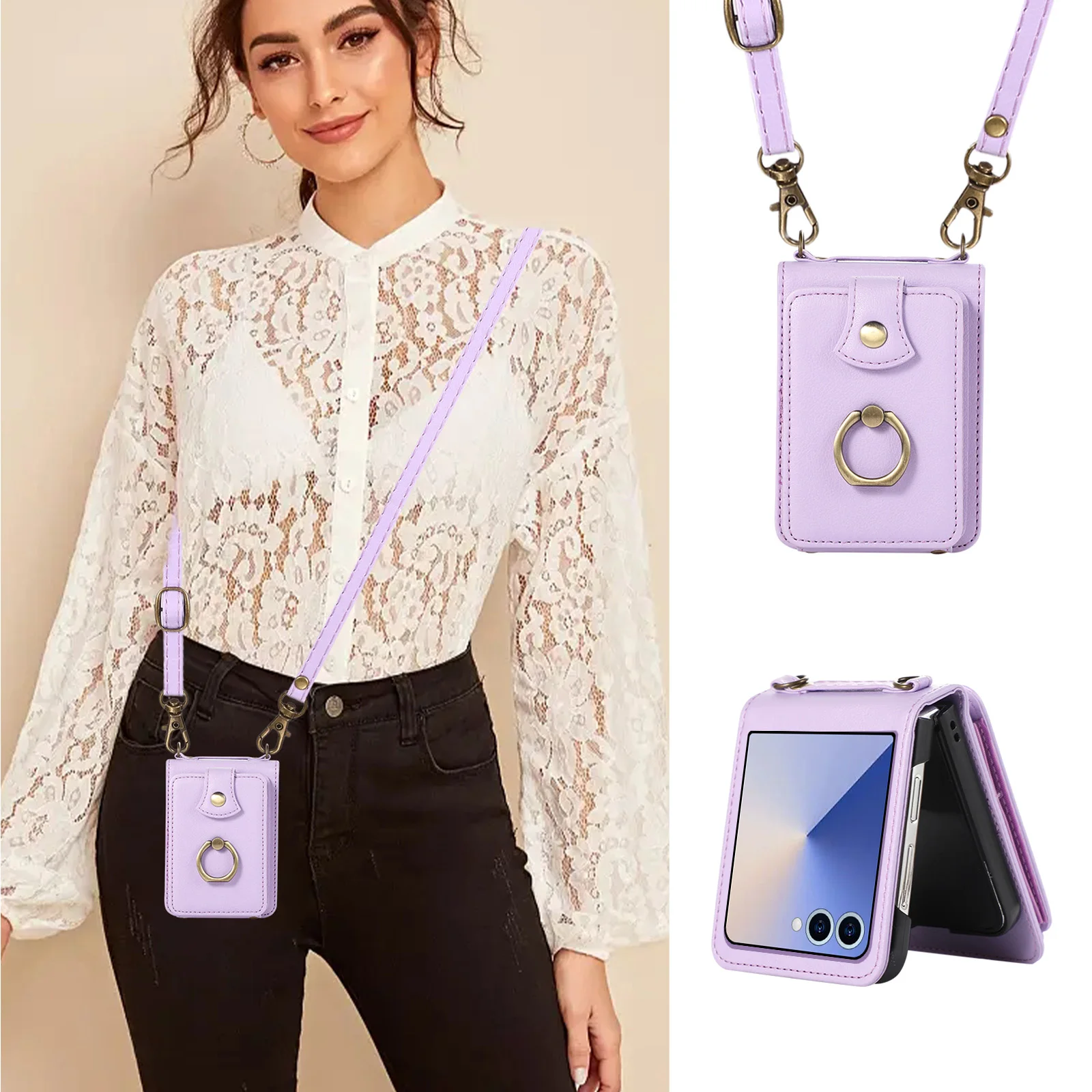 Leather Wallet Phone Case for  – Phone Cases With Loop recenzja i cena