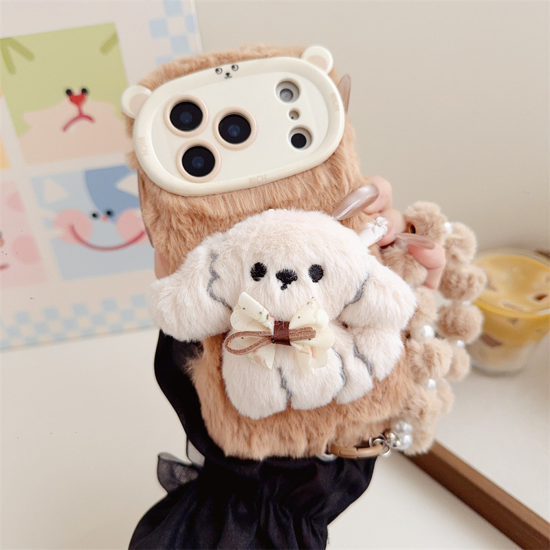 3D Cartoon Bowknot Puppy Warm  – Phone Cases Iphone 16 Pro Max recenzja i cena