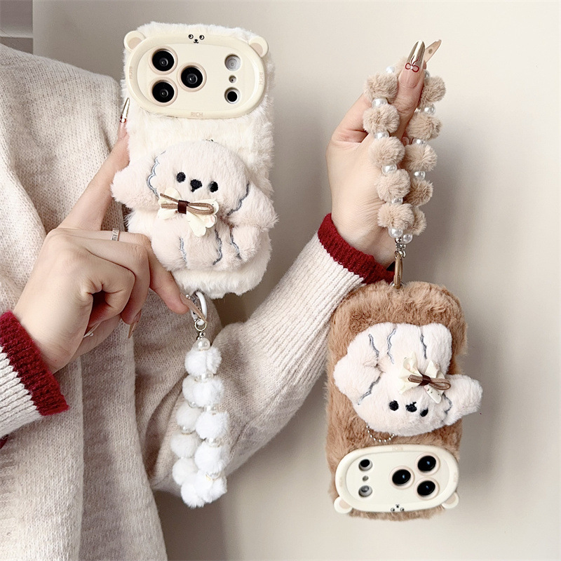 3D Cartoon Bowknot Puppy Warm  – Phone Cases Iphone 16 Pro Max recenzja i cena