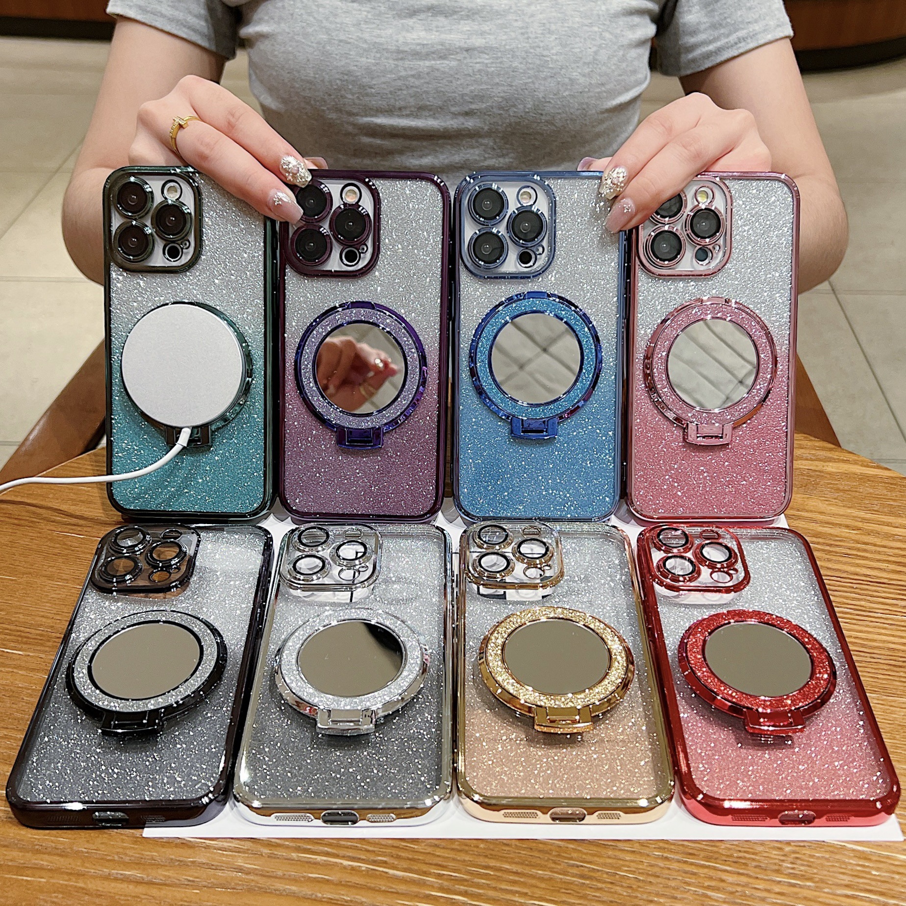 Glitter Mirror Bracket Phone C – Phone Cases Vogue recenzja i cena