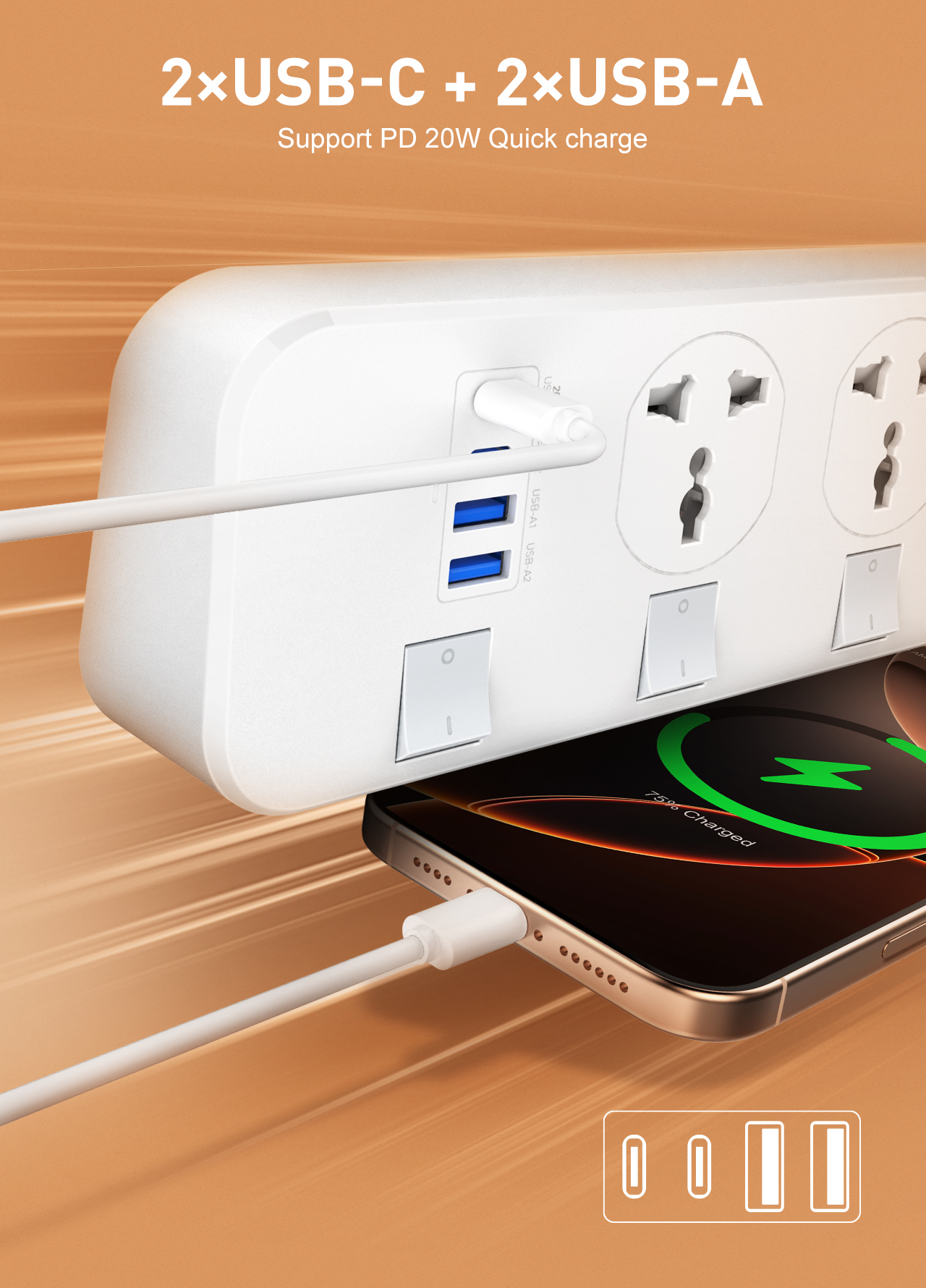 V2.0 Power Strip 6.5Ft/2M Exte – Phone Cases Uk recenzja i cena