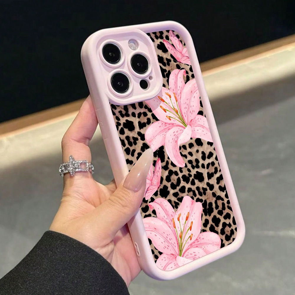 Pink Bow Lily Flower Leopard P – Phone Cases Leopard Print recenzja i cena