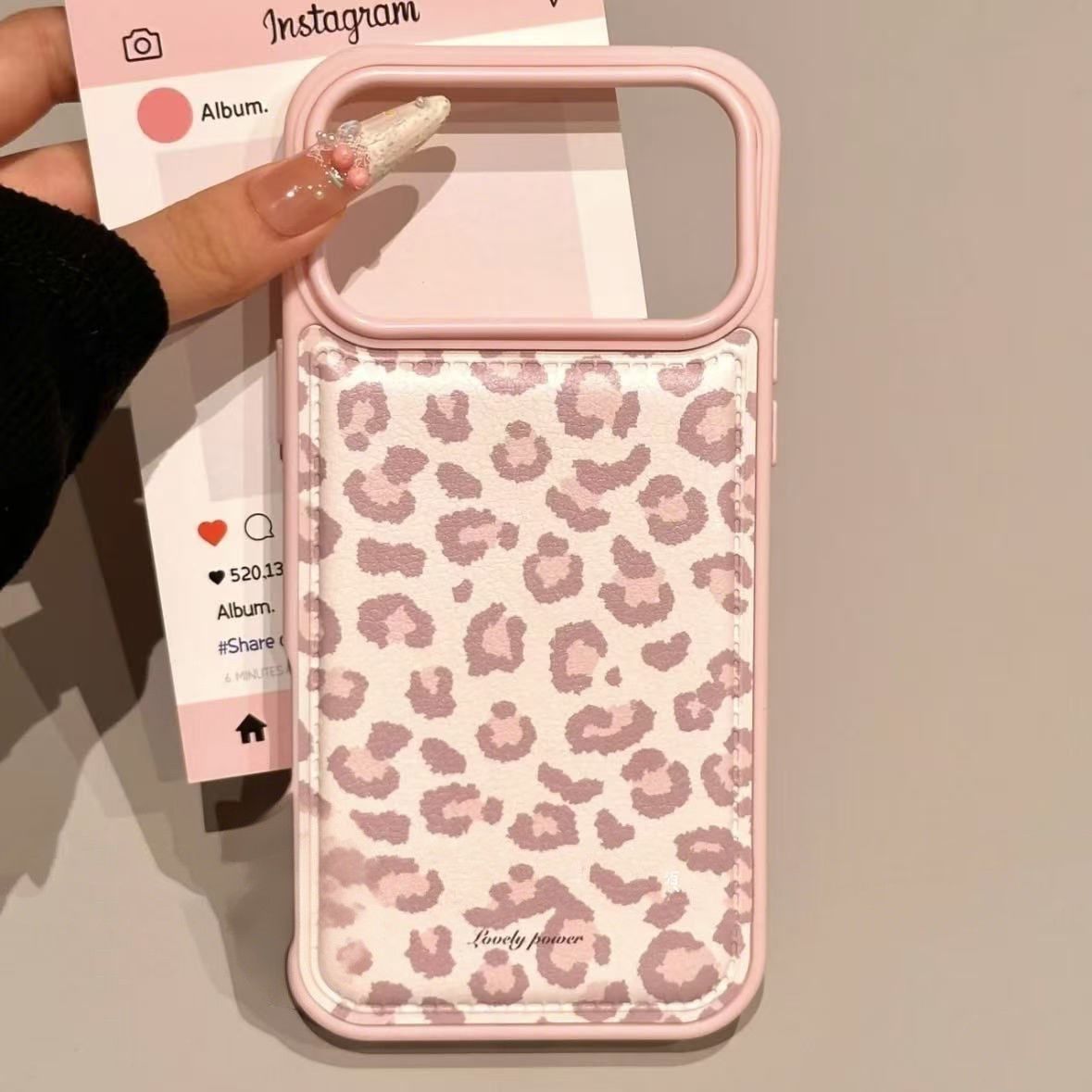 Simple Korean Pink Retro Leopa – Phone Cases Leopard Print recenzja i cena