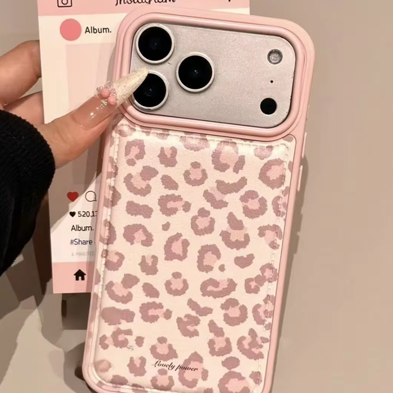 Simple Korean Pink Retro Leopa – Phone Cases Leopard Print recenzja i cena