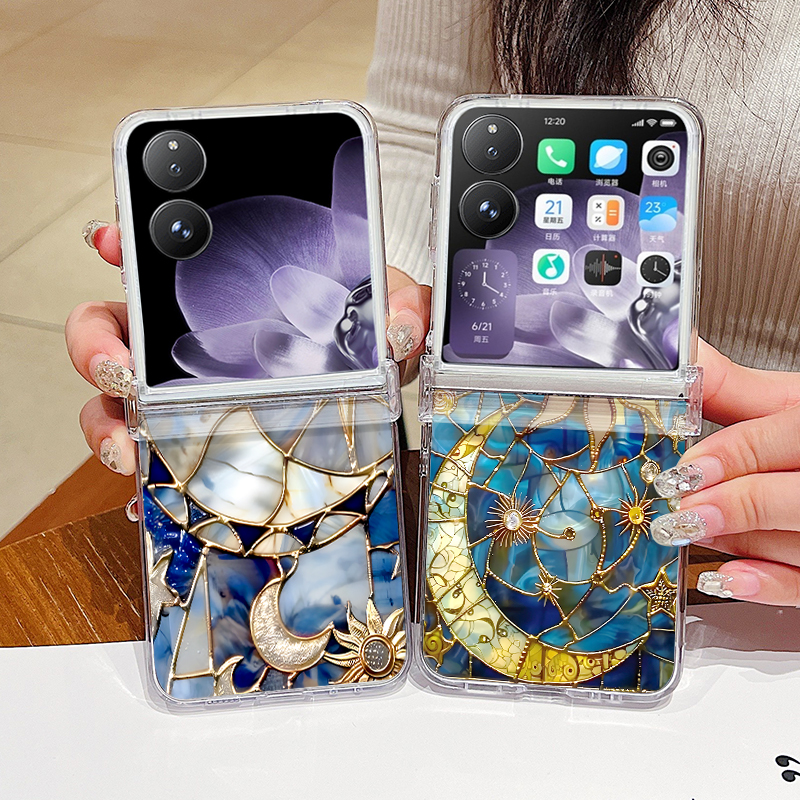Retro Moon Star Pattern Phone  – Phone Cases Clear recenzja i cena