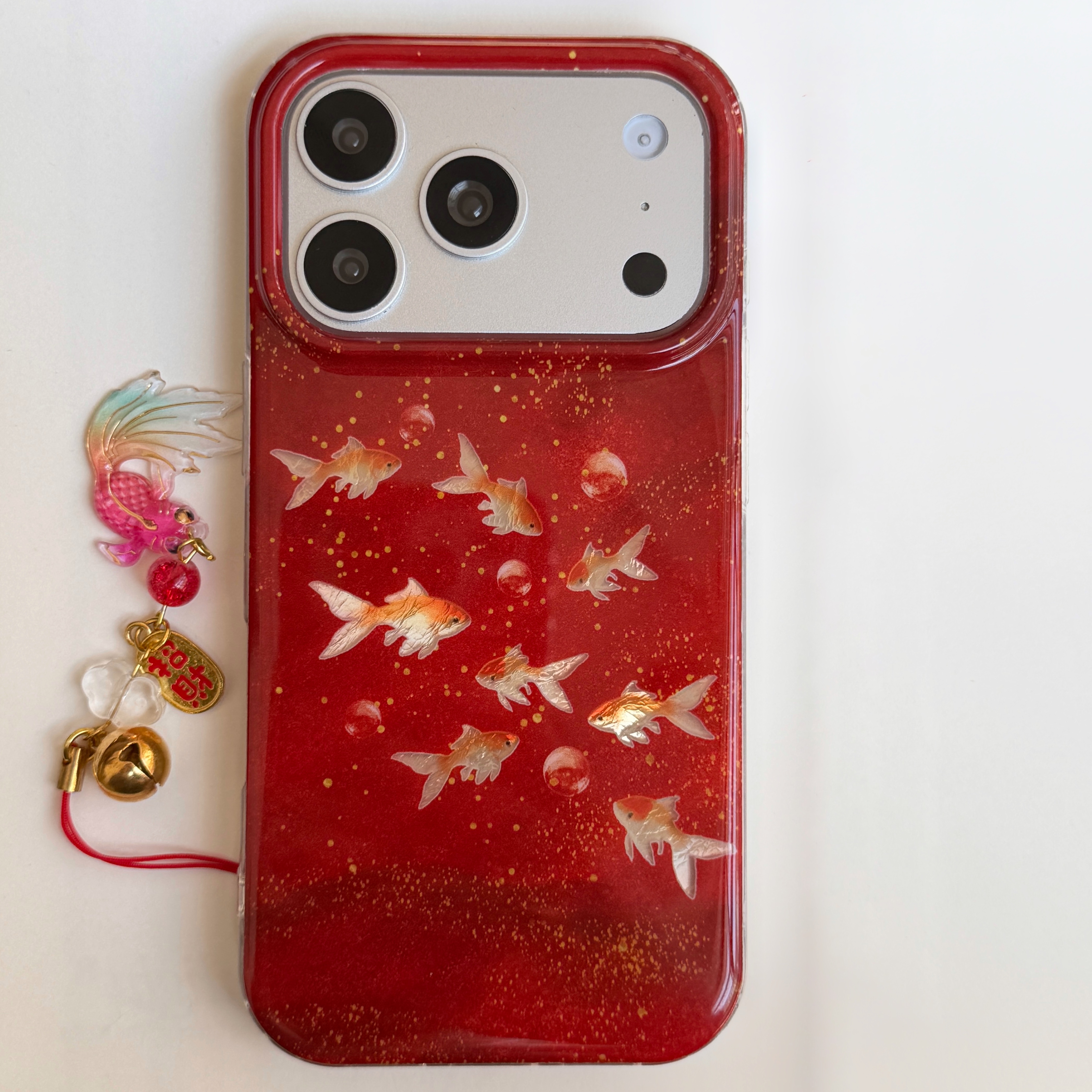 Lucky Red Glitter Goldfish & B – Phone Cases Redbubble recenzja i cena
