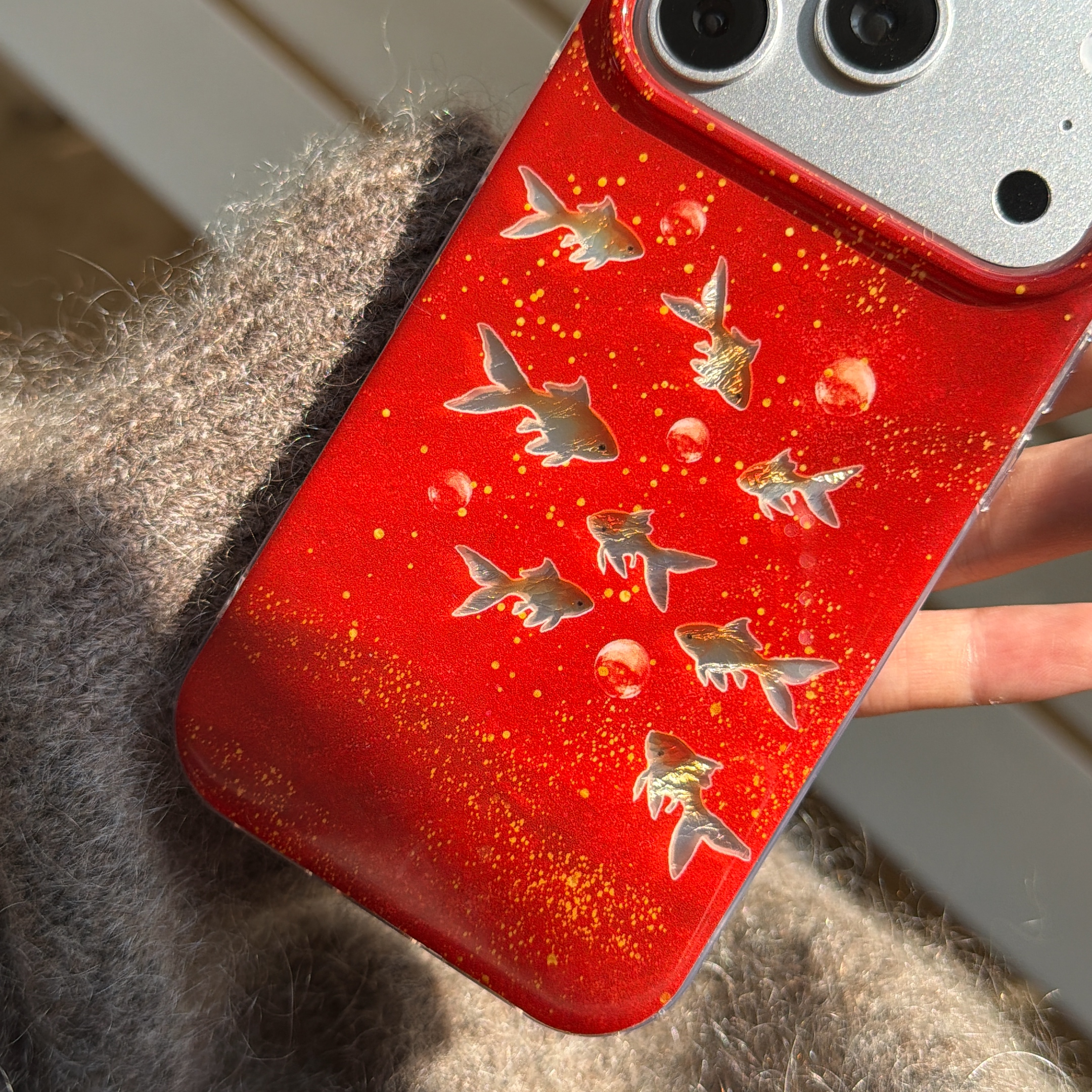 Lucky Red Glitter Goldfish & B – Phone Cases Redbubble recenzja i cena