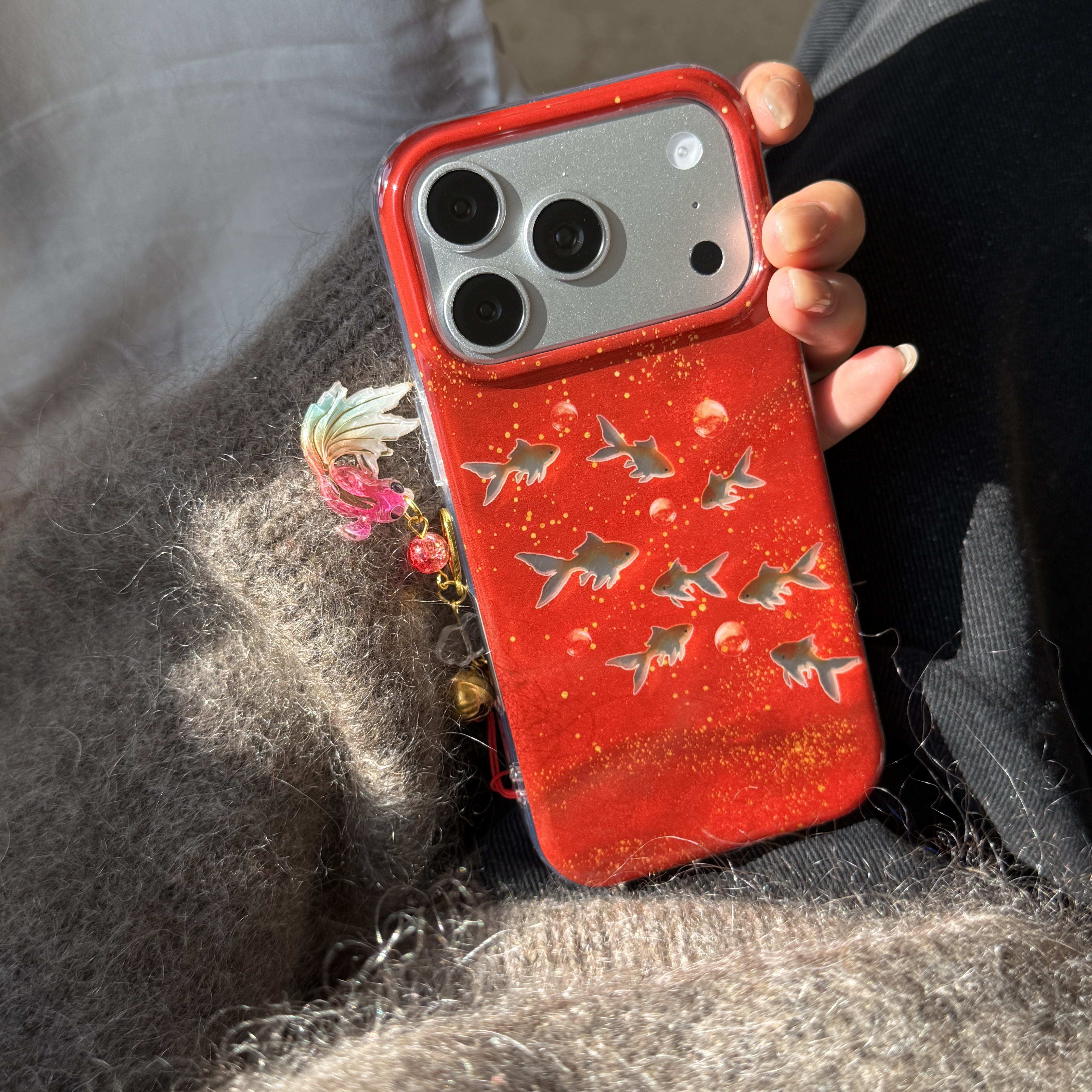 Lucky Red Glitter Goldfish & B – Phone Cases Redbubble recenzja i cena