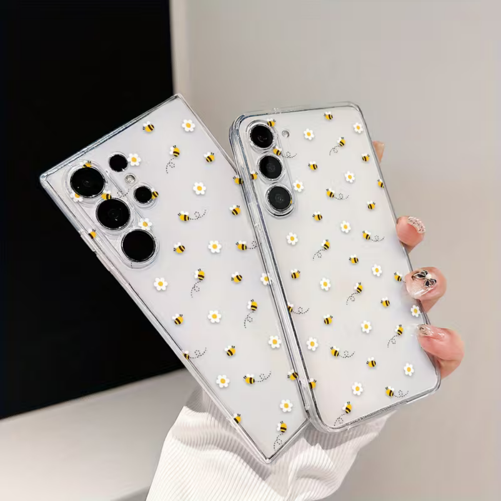 Bee White Flower Phone Case Fo – Phone Cases Clear recenzja i cena