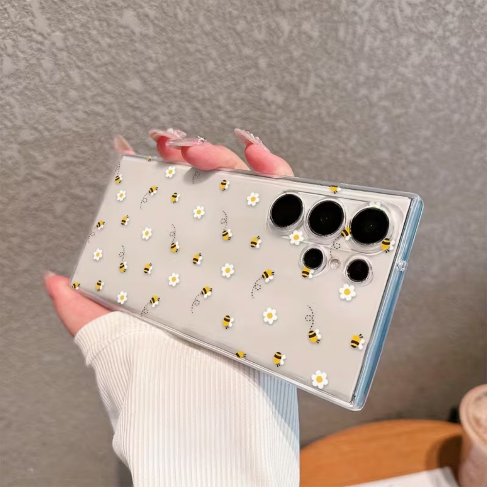 Bee White Flower Phone Case Fo – Phone Cases Clear recenzja i cena