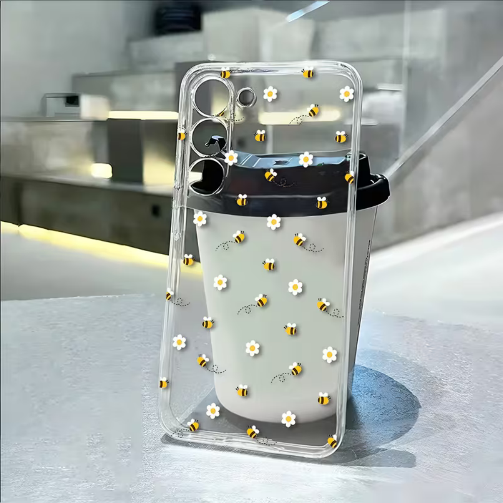 Bee White Flower Phone Case Fo – Phone Cases Clear recenzja i cena