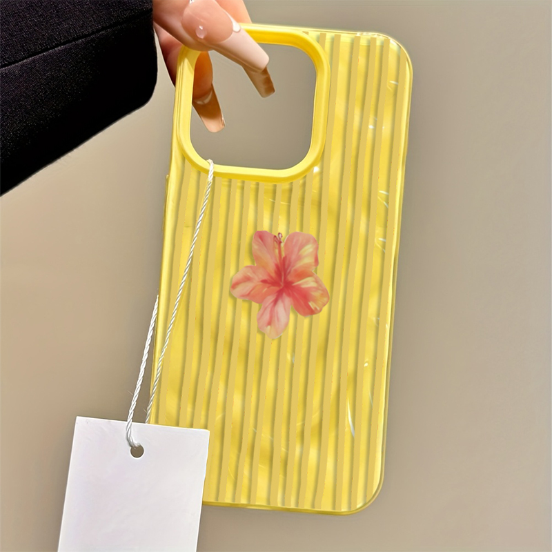 Yellow Striped Pink Flower Aes – Phone Cases Aesthetic recenzja i cena