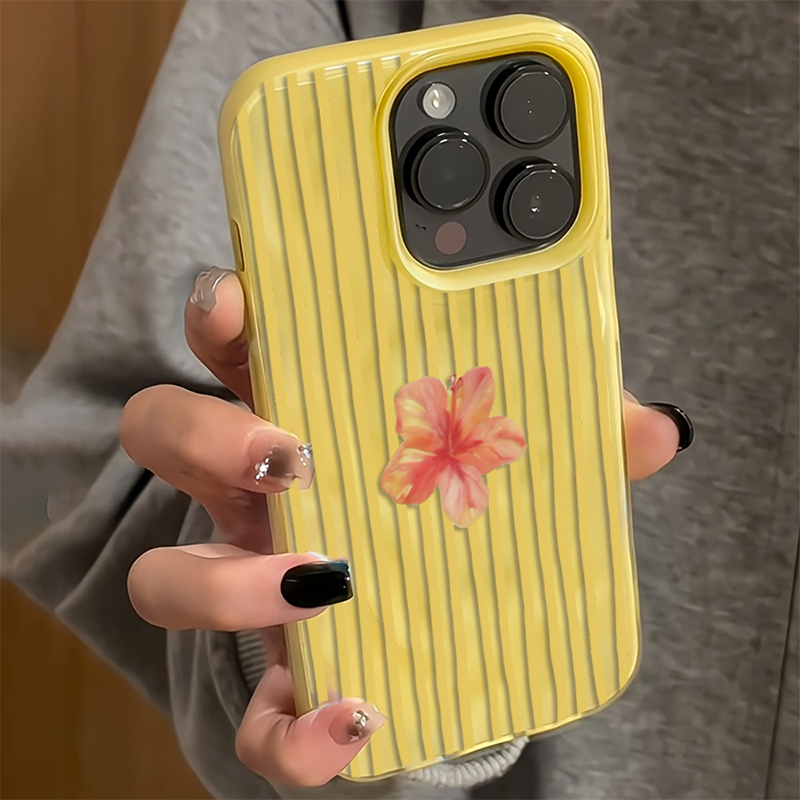 Yellow Striped Pink Flower Aes – Phone Cases Aesthetic recenzja i cena