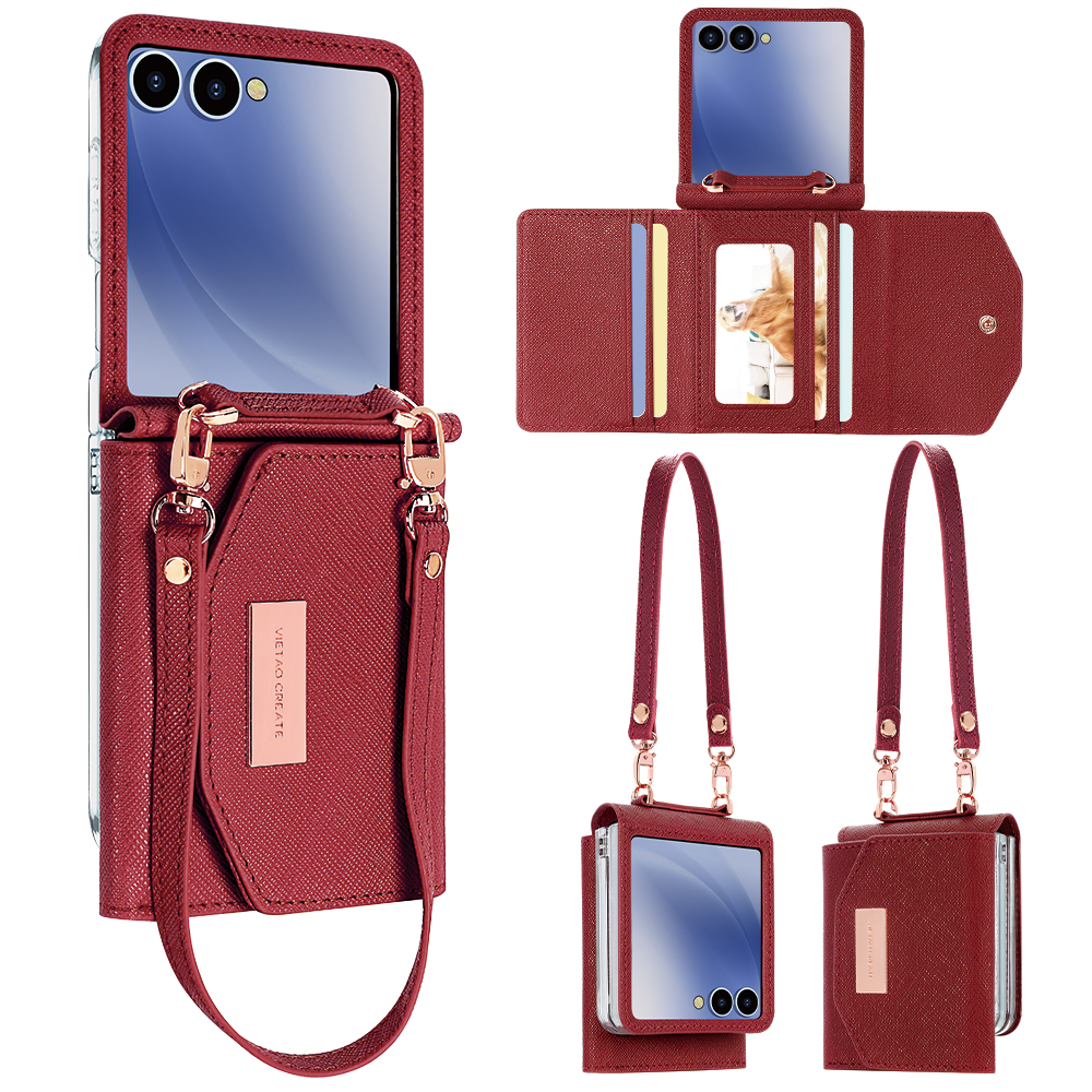 VIETAO Dark Red PU Leather Wal – Phone Cases With Straps recenzja i cena