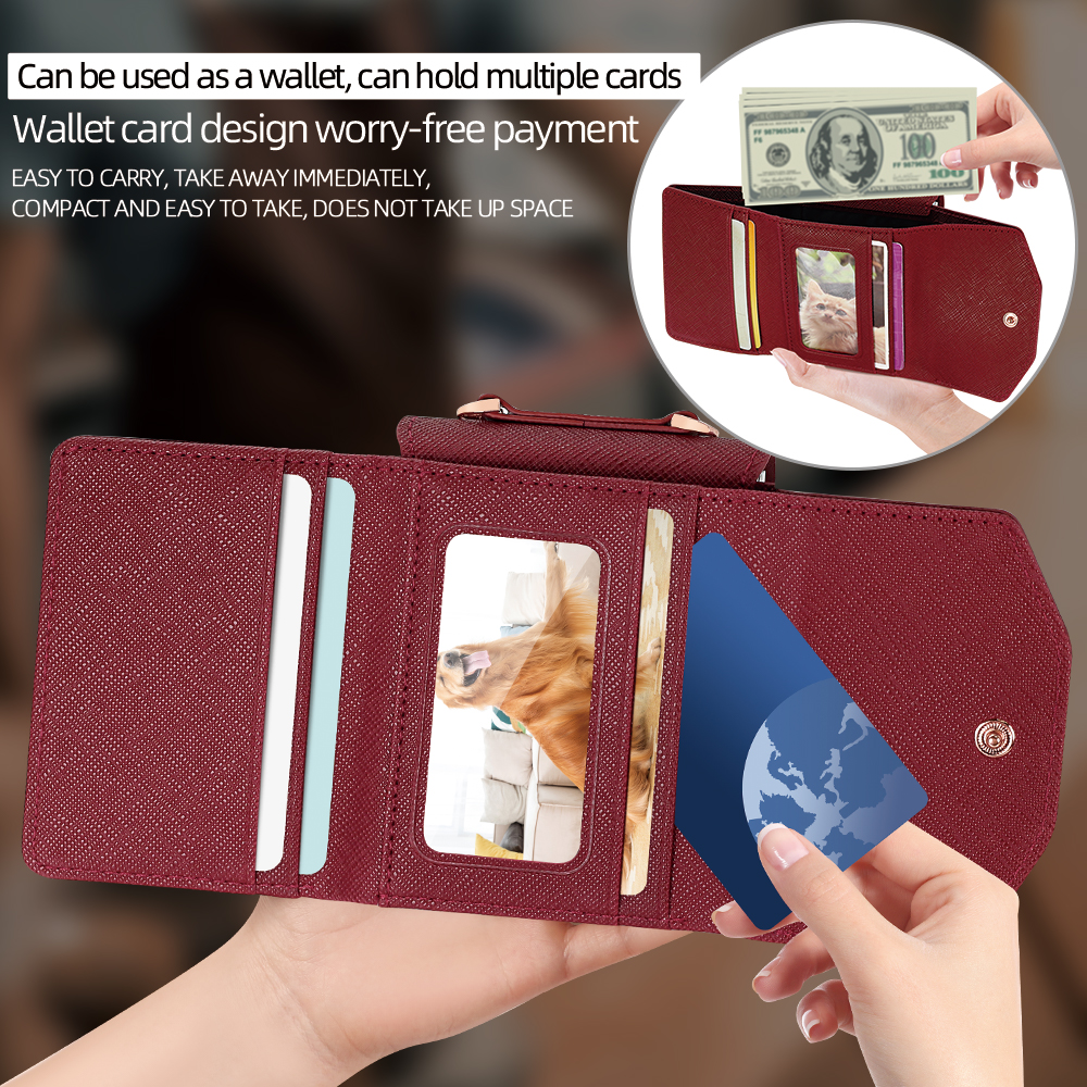 VIETAO Dark Red PU Leather Wal – Phone Cases With Straps recenzja i cena