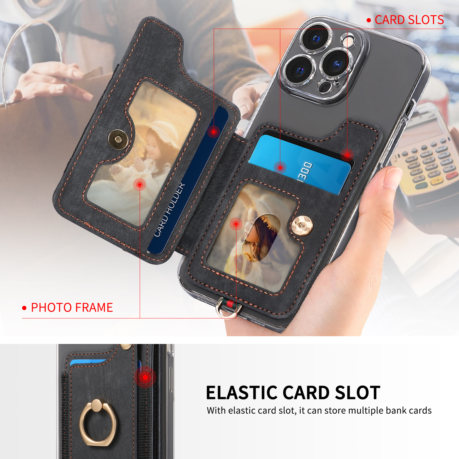 Finger Ring Phone Case Card Ho – Phone Cases With Wallet On Back recenzja i cena