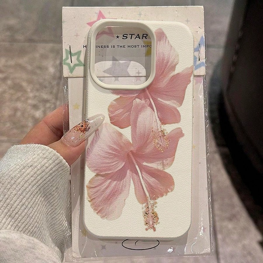 Pink Hibiscus Elegant High Aes – Phone Cases Aesthetic recenzja i cena