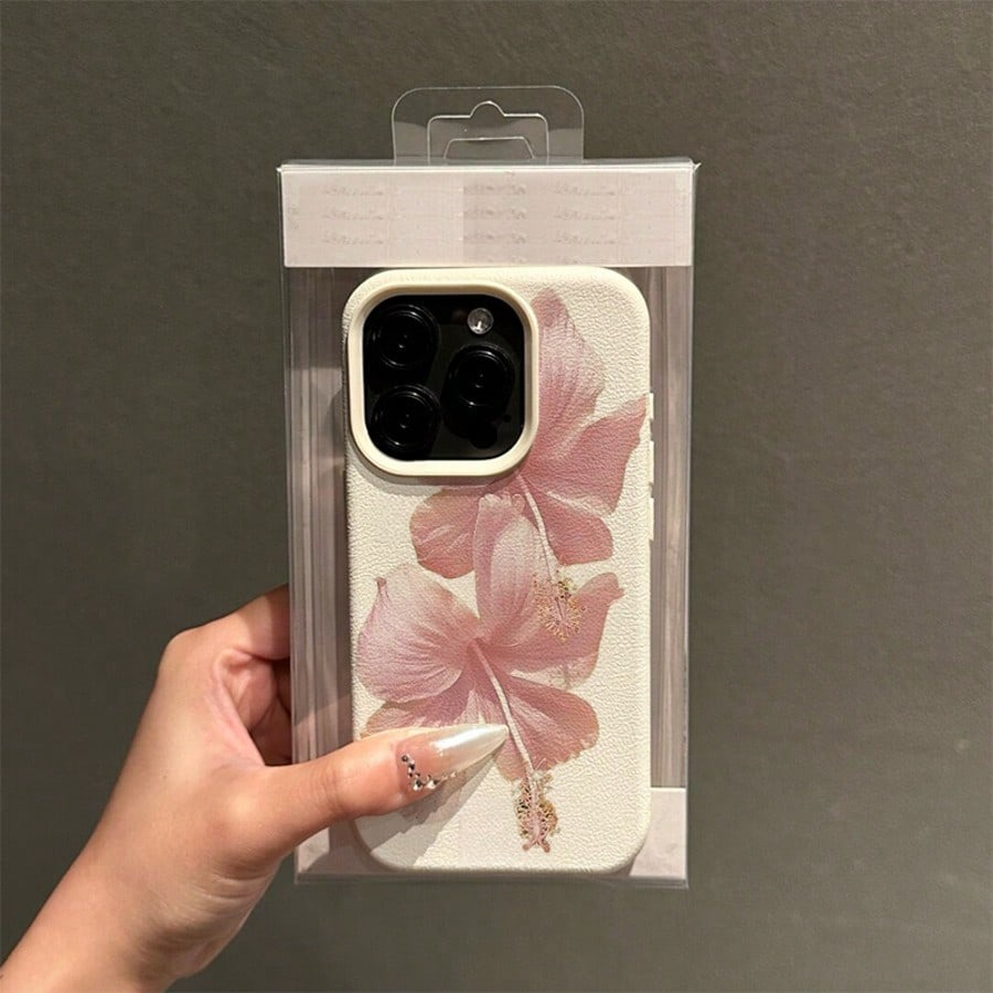 Pink Hibiscus Elegant High Aes – Phone Cases Aesthetic recenzja i cena
