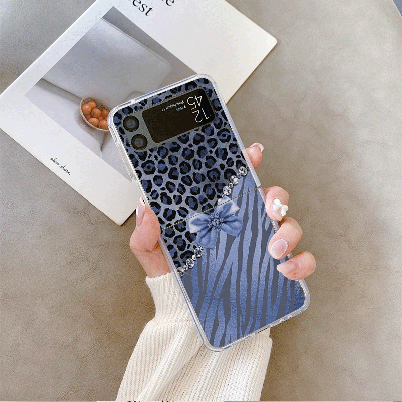 Creative Pink Blue Bow Leopard – Phone Cases Leopard Print recenzja i cena