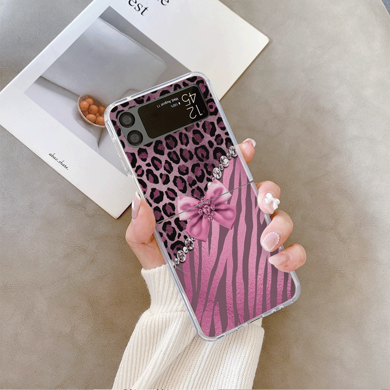 Creative Pink Blue Bow Leopard – Phone Cases Leopard Print recenzja i cena